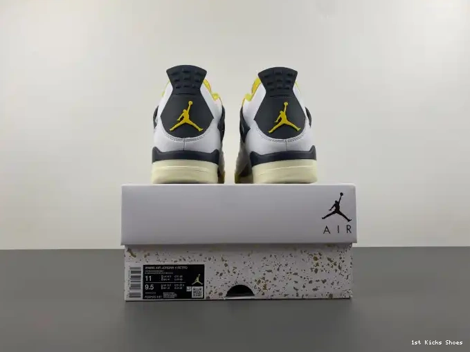 1st Kicks Shoes 4 Sulfur AQ9129-101 Jordan Air Vivid WNNS 0511